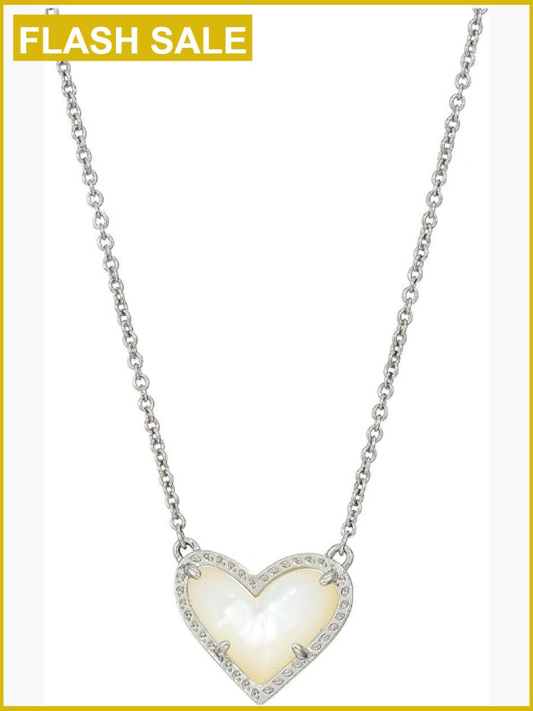 Ari Heart Adjustable Length Pendant Necklace, Fashion Jewelry, Dainty Pearl